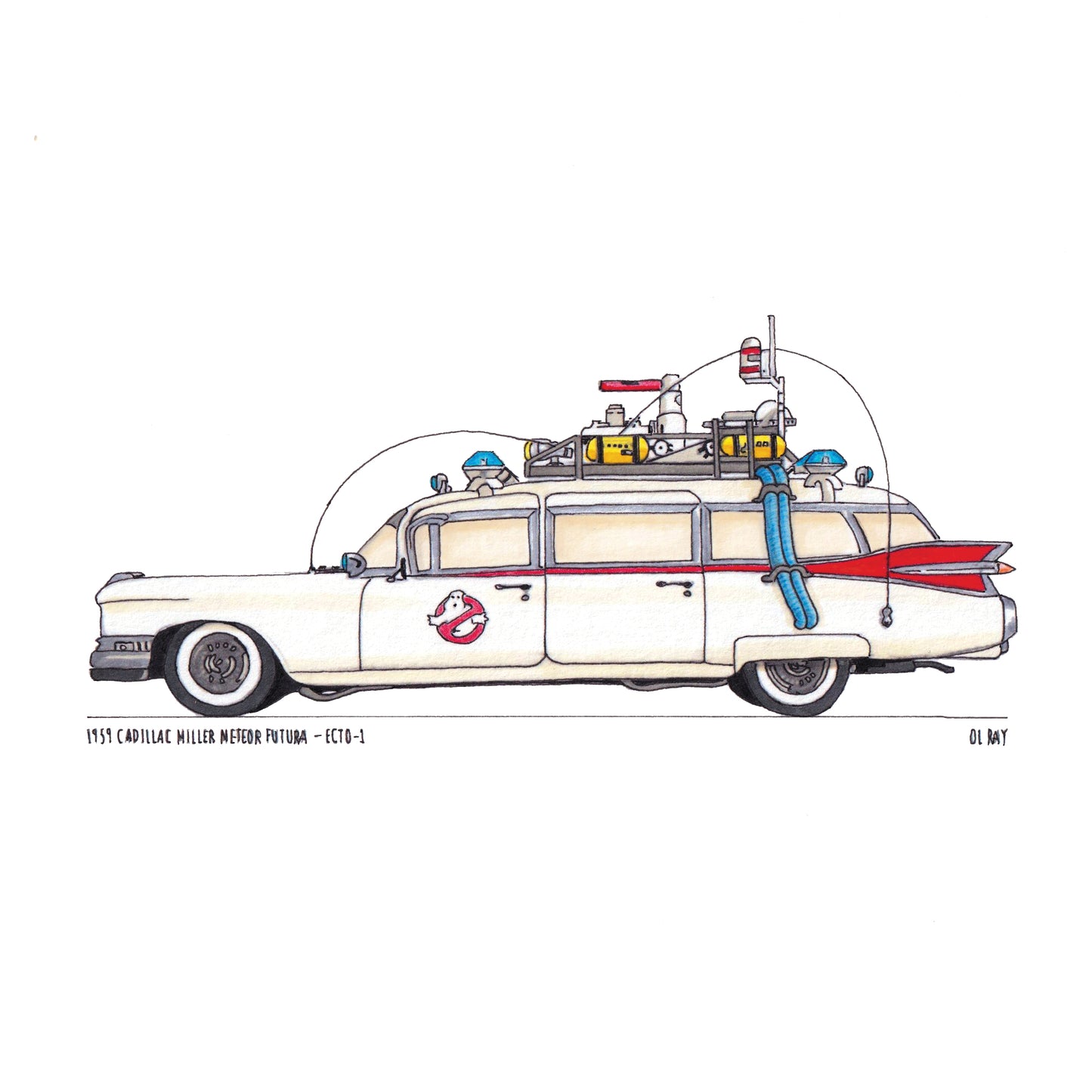Ecto-1, Ghostbusters wall art print