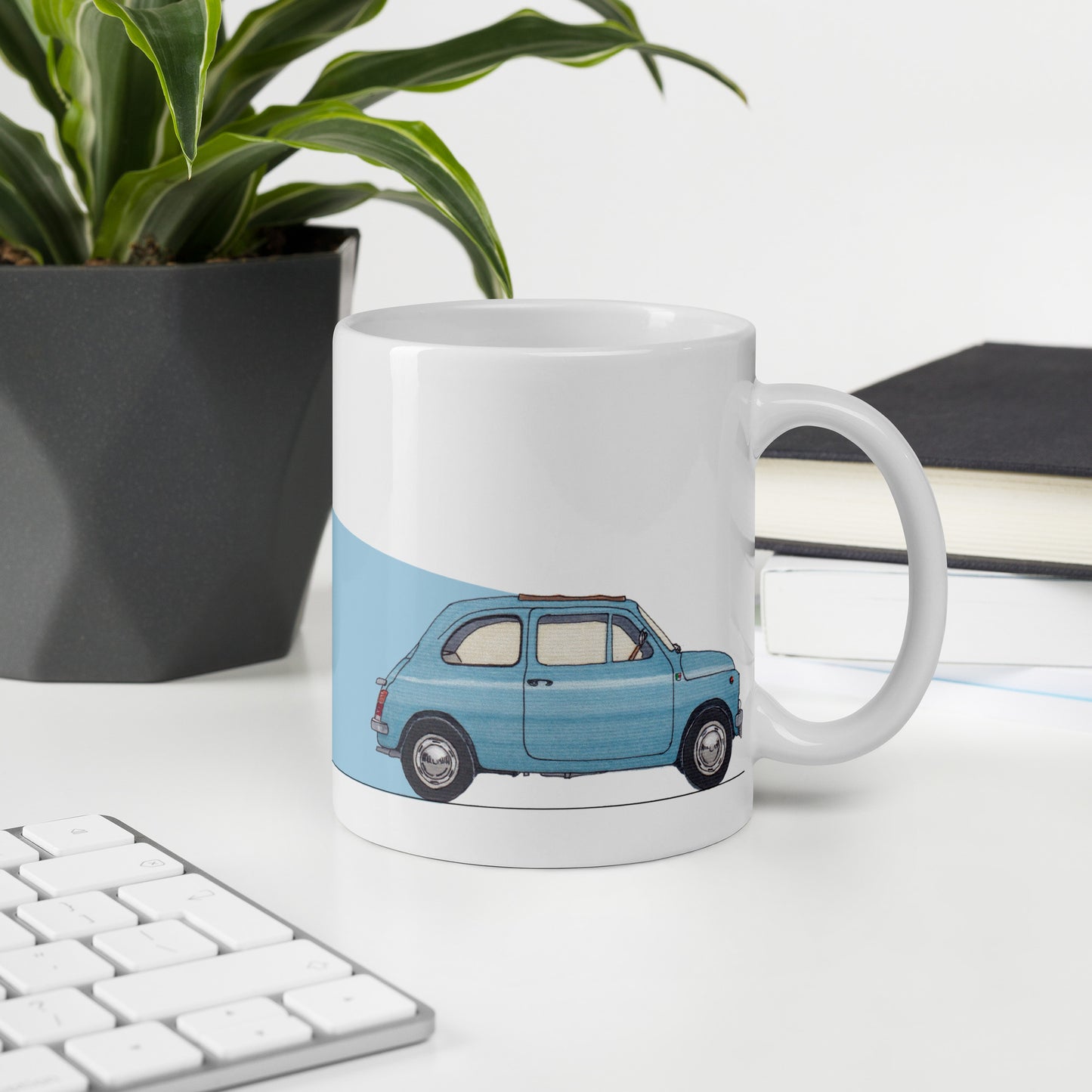 White and blue classic 500 mug