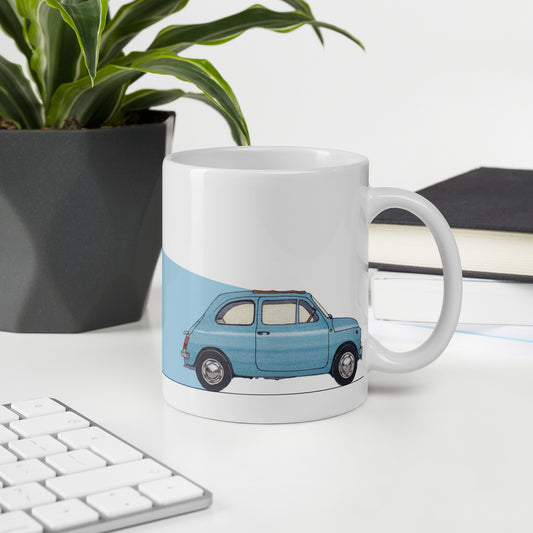 White and blue classic 500 mug