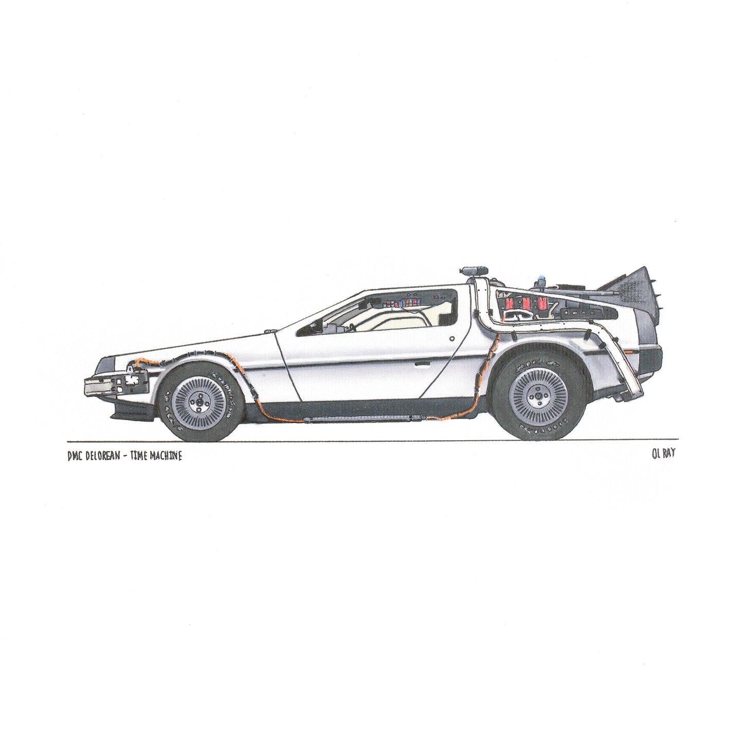 DMC DeLorean - Timemachine, wall art print